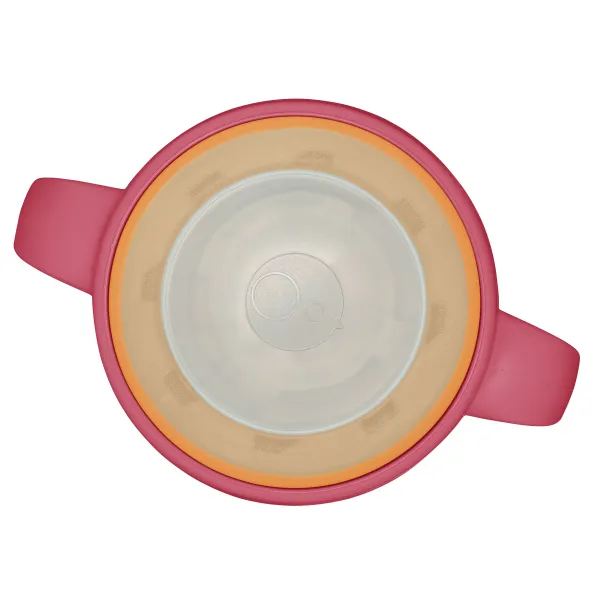360° netečúci učiaci hrnček 250 ml - ružová/oranžová