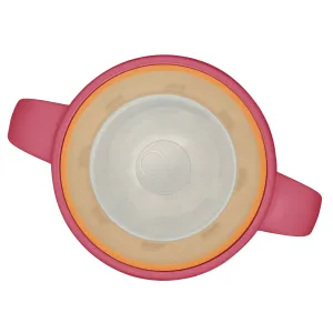 360° netečúci učiaci hrnček 250 ml - ružová/oranžová