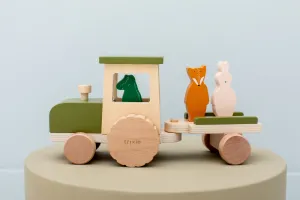 Trixie Drevený traktor s valníkom