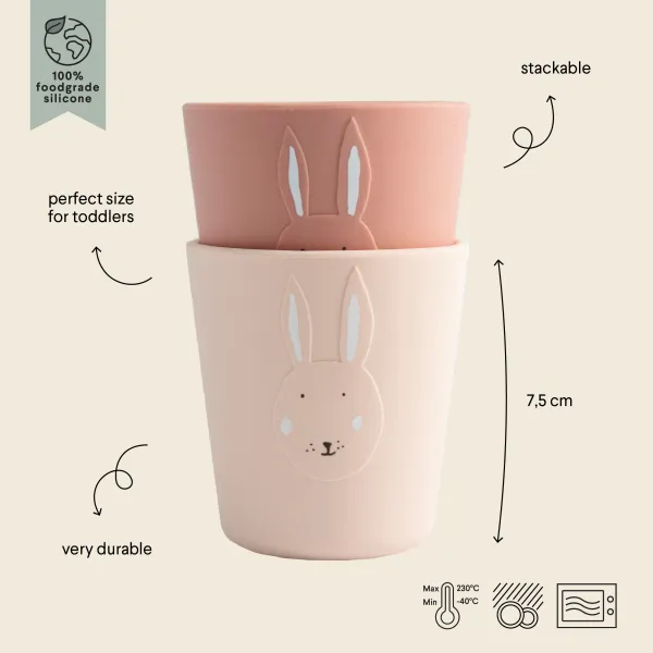 Detský silikónový hrnček 2 ks Mrs. Rabbit