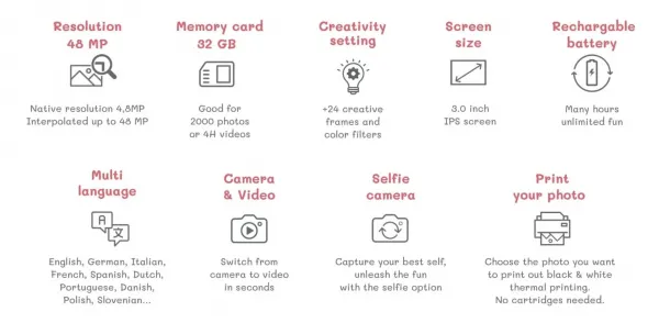 Detský instantný fotoaparát Zoo Print - líška