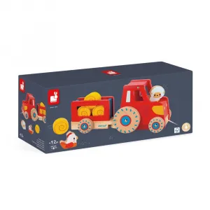 Ťahací drevený traktor s doplnkami