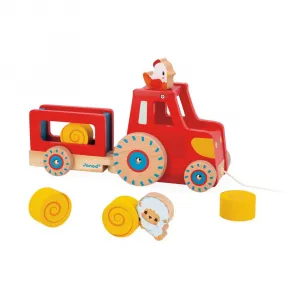 Ťahací drevený traktor s doplnkami