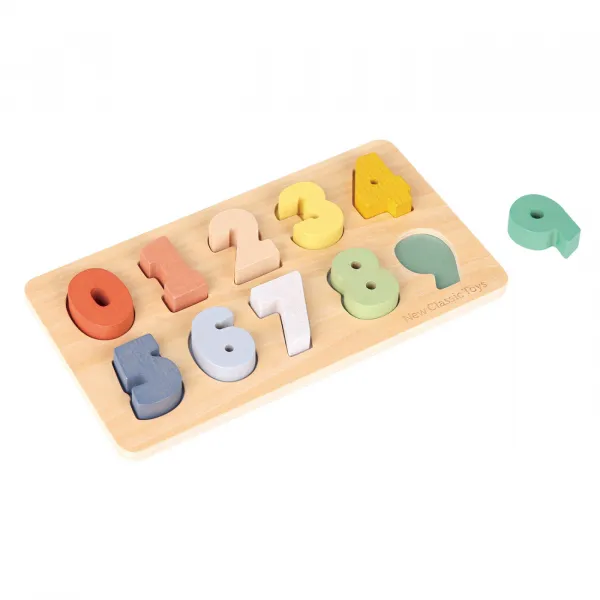 Vkladacie drevené puzzle - čísla od 0 do 9