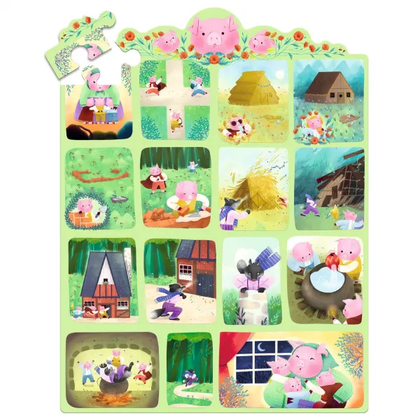 Rozprávkové puzzle - Tri malé prasiatka - 35 ks