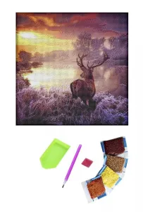 Diamantové maľovanie Jeleň v západe slnka