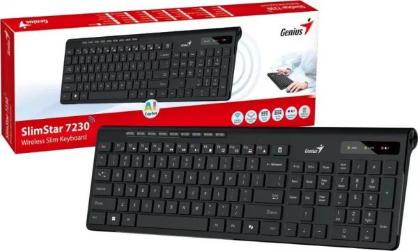 Genius SlimStar 7230/Bezdrátová USB/CZ-SK layout/Černá