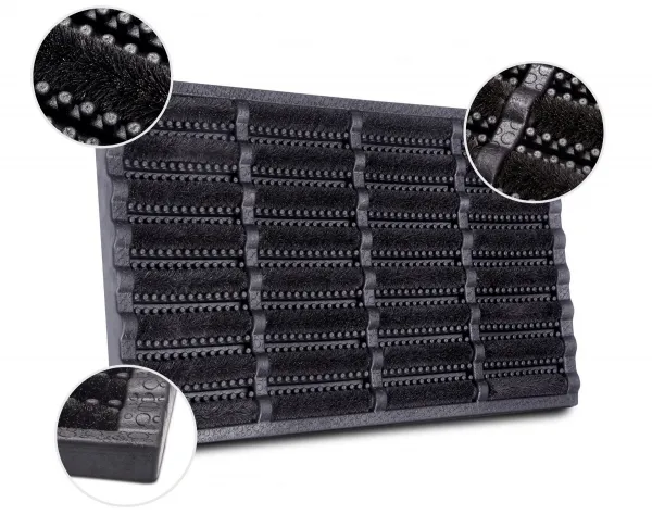 Hanse Home DOPREDAJ: 45x75 cm Venkovní čistící rohož Mix Mats Brushes 105648 Black - na ven i na doma - 45x75 cm