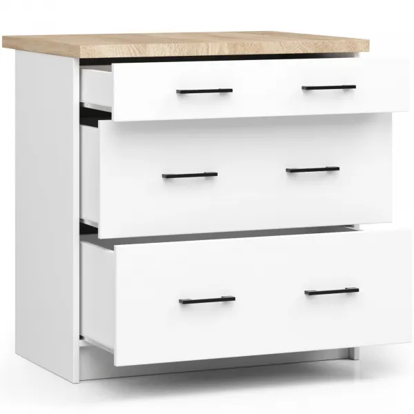 Ak furniture Kuchynská skrinka Olivia S 80 cm 3S biela