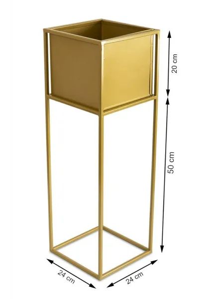 HowHomely Stojan na kvety Willa 70 cm zlatý