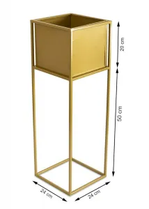 HowHomely Stojan na kvety Willa 70 cm zlatý