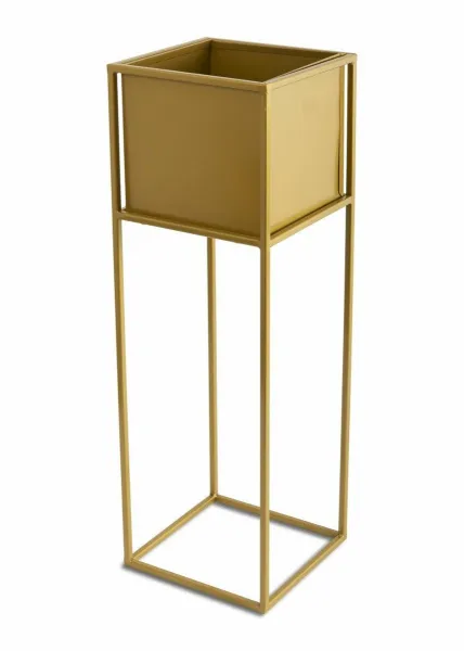 HowHomely Stojan na kvety Willa 70 cm zlatý