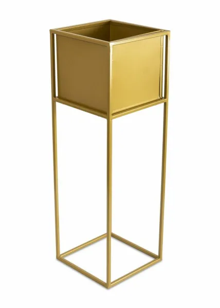 HowHomely Stojan na kvety Willa 70 cm zlatý