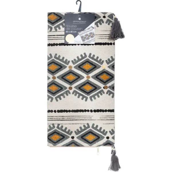 ATMOSPHERA Bavlnený povlak na vankúš Aztec 40x40 cm biely