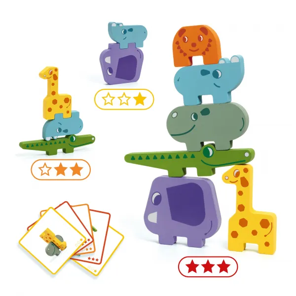 Djeco Puzzle kocky Zvieratká zo ZOO 6 dielikov