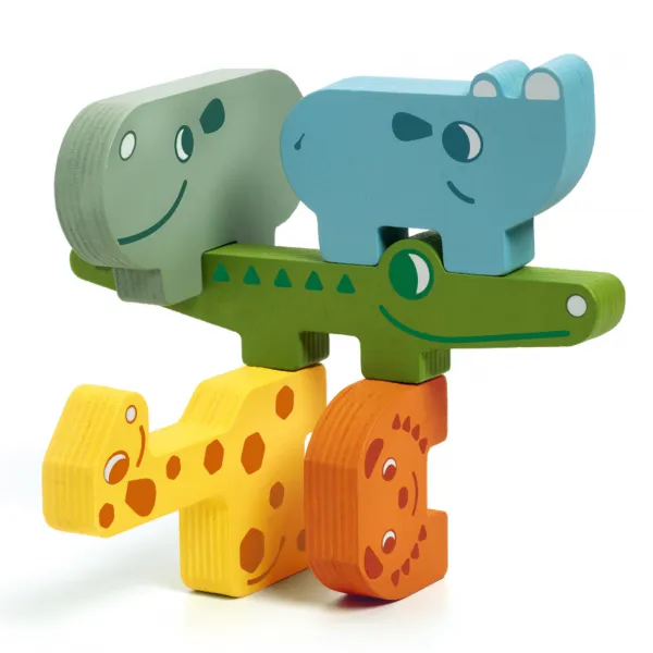 Djeco Puzzle kocky Zvieratká zo ZOO 6 dielikov