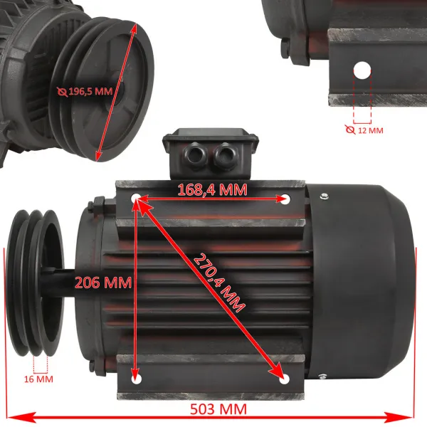 MARPOL Trojfázový motor Y132M-4 10 HP 1440 ot./min