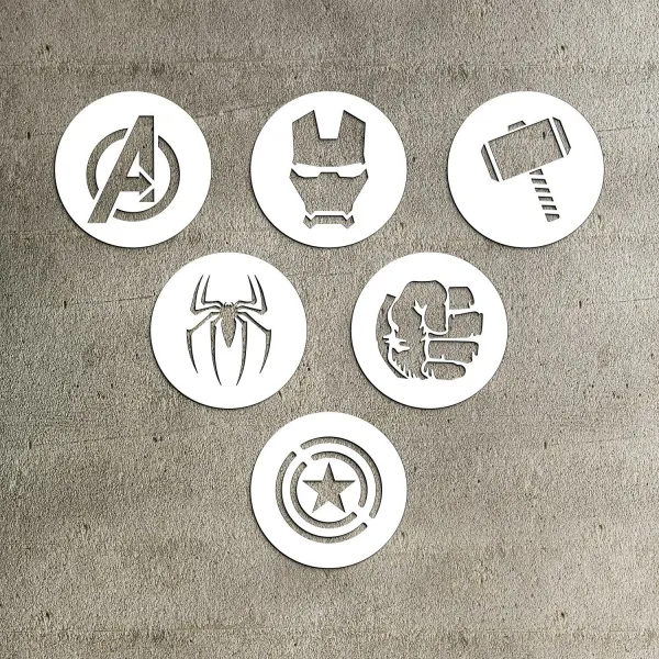 Drevené nálepky - Ikony Avengers (6 ks)