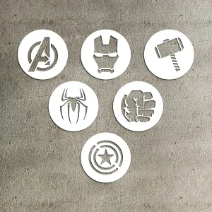 Drevené nálepky - Ikony Avengers (6 ks)