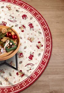 Villeroy & Boch - Hanse Home koberce Kusový koberec Villeroy & Boch Toy's delight 106217 Red, Multicolor kruh - 200x200 (priemer) kruh cm