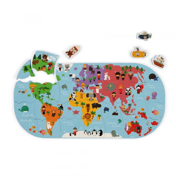 Puzzle - Mapa sveta - hračka do vody - 28ks