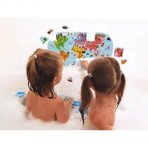 Puzzle - Mapa sveta - hračka do vody - 28ks
