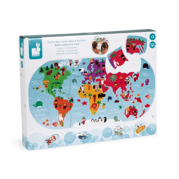 Puzzle - Mapa sveta - hračka do vody - 28ks
