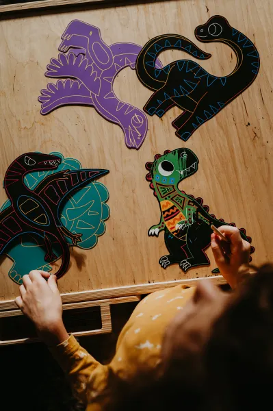 Atelier Mini - vyškrabovacie obrázky Dinosaury