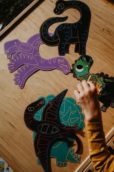 Atelier Mini - vyškrabovacie obrázky Dinosaury