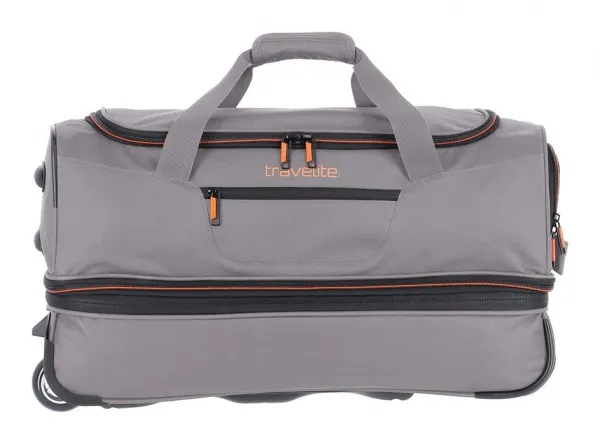 Cestovná taška na kolieskach Travelite Basics Wheeled duffle S Grey/orange