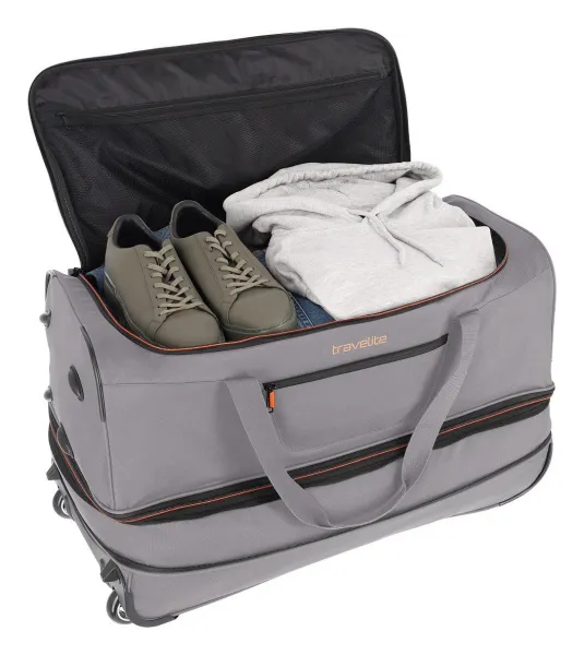 Cestovná taška na kolieskach Travelite Basics Wheeled duffle L Grey