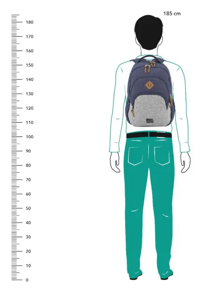 Batoh na notebook Travelite Basics Backpack Melange Navy/grey