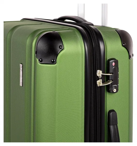 Stredný škrupinový kufor Travelite City 4w M Green