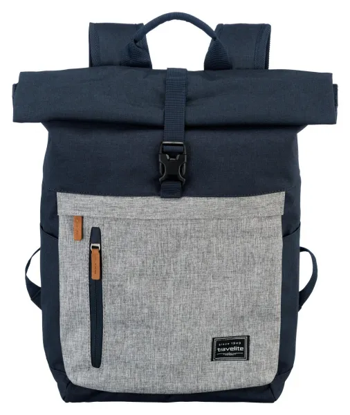 Roll top batoh Travelite Basics Roll-up Backpack Navy/Grey