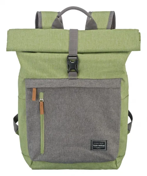 Roll top batoh Travelite Basics Roll-up Backpack Green/Grey