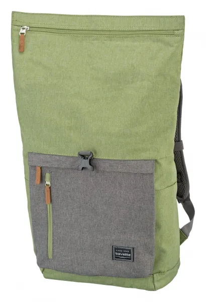 Roll top batoh Travelite Basics Roll-up Backpack Green/Grey
