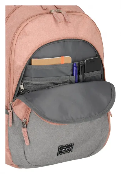 Batoh na notebook Travelite Basics Backpack Melange Rose/grey