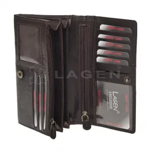 Dámska kožená peňaženka Lagen PWL-388/T Dark brown