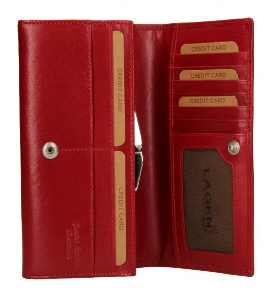 Dámska kožená peňaženka Lagen 50039 Red