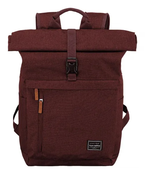 Roll top batoh Travelite Basics Roll-up Backpack Bordeaux