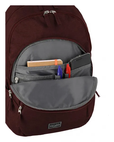 Batoh na notebook Travelite Basics Backpack Melange Bordeaux