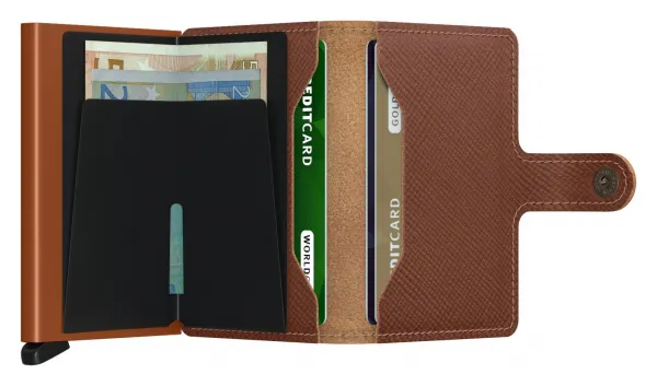 Pánska mini peňaženka Secrid Miniwallet Saffiano Caramel