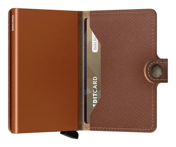 Pánska mini peňaženka Secrid Miniwallet Saffiano Caramel