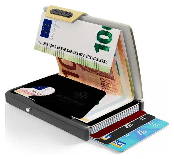 Kožená mini peňaženka Mondraghi Saffiano Gold