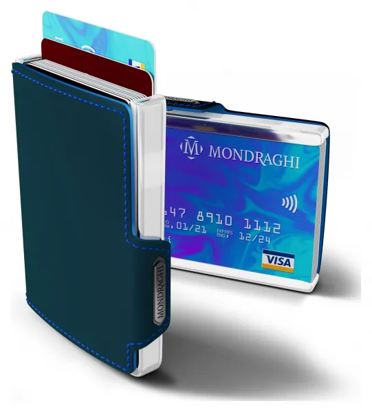 Kožená mini peňaženka Mondraghi Elegance Blue