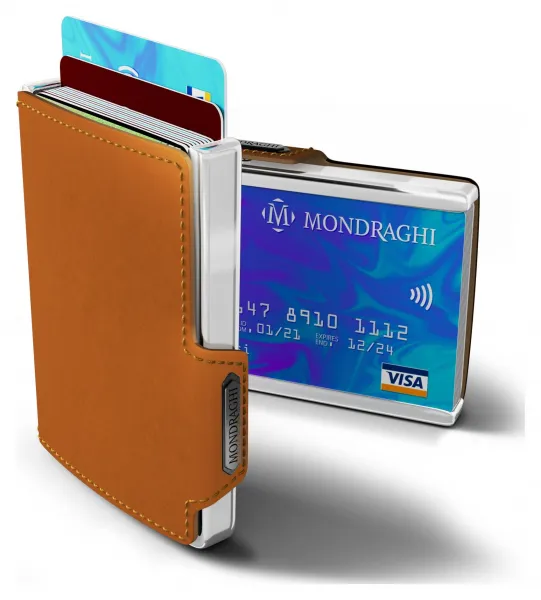 Kožená mini peňaženka Mondraghi Elegance Caramel