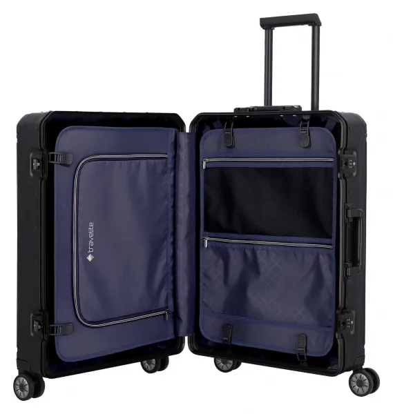 Hliníkový kufor Travelite Next 4w M Black
