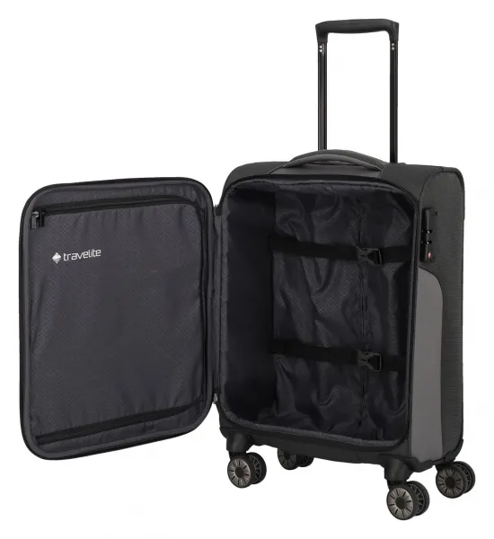 Kufor do lietadla 55x40x20 Travelite Viia 4w S Anthracite