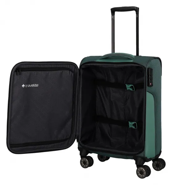 Kufor do lietadla 55x40x20 Travelite Viia 4w S Green