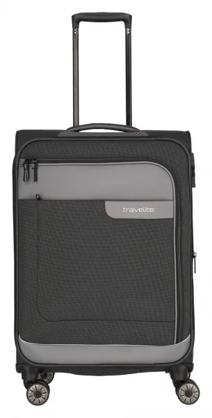 Stredný textilný kufor Travelite Viia 4w M Anthracite